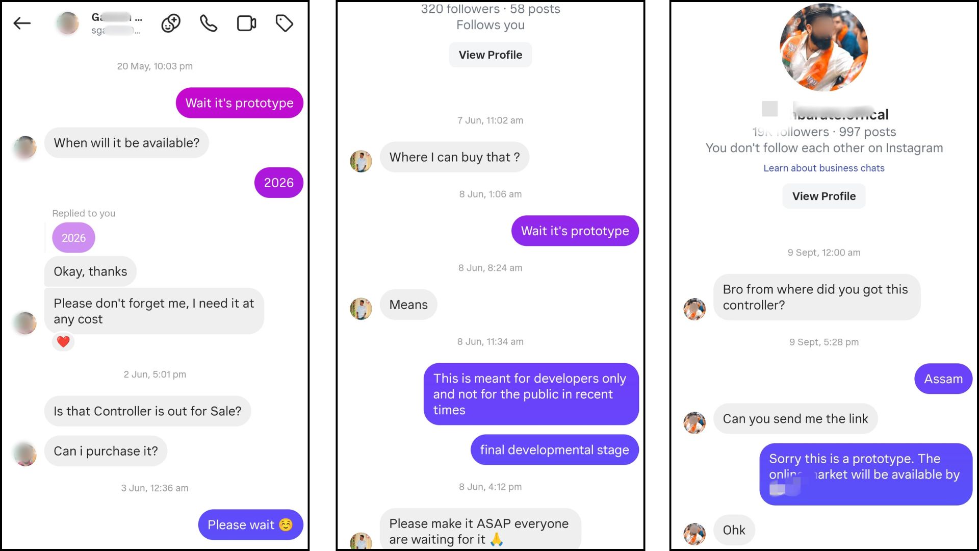 User message